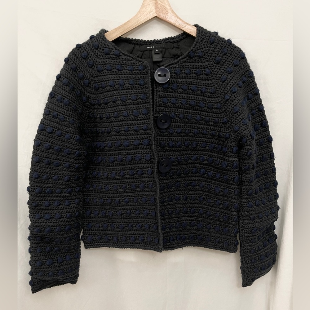 MARC JACOBS 🔆 womens gray blue knitted long sleeve jacket